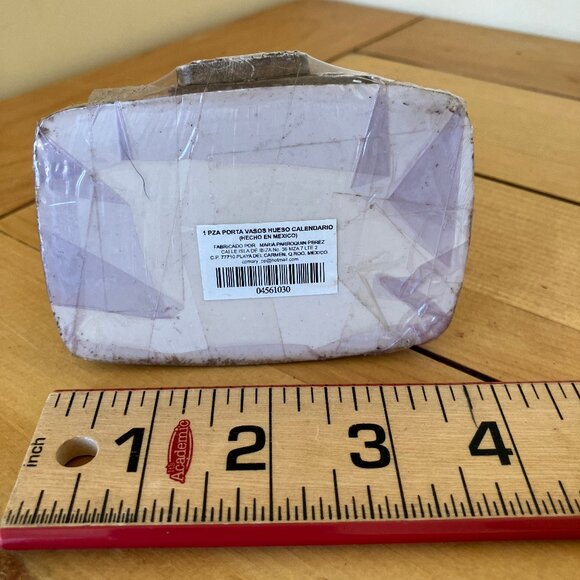 Mayan Resin Coasters Set of 6 with Holder Made in Mexico Playa del Carmen New - Picture 5 of 5